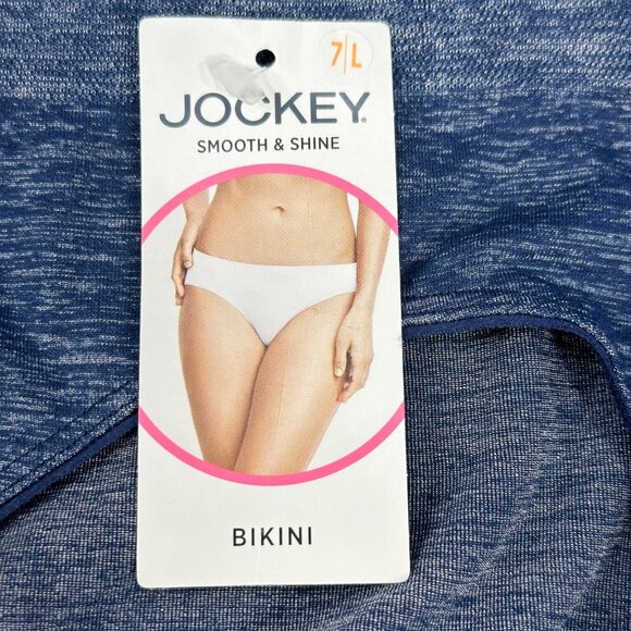 Jockey Women's Size Large 7 Panty Bikini Smooth And Shine Blue New With Tags - Picture 3 of 8